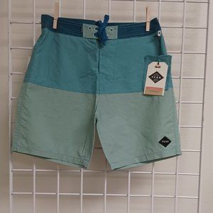 Critical Slide Society Men's Beach Shorts- Split the Peak Trunk-Blue